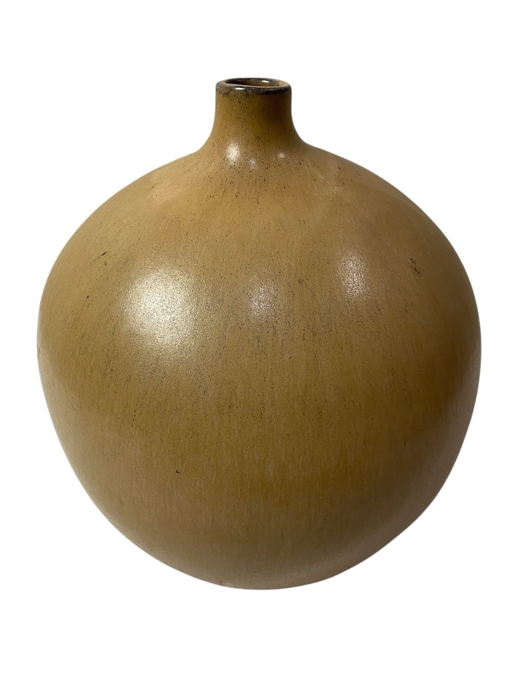 Pottery Barn Brown Rustic Round Vase Made In Portugal